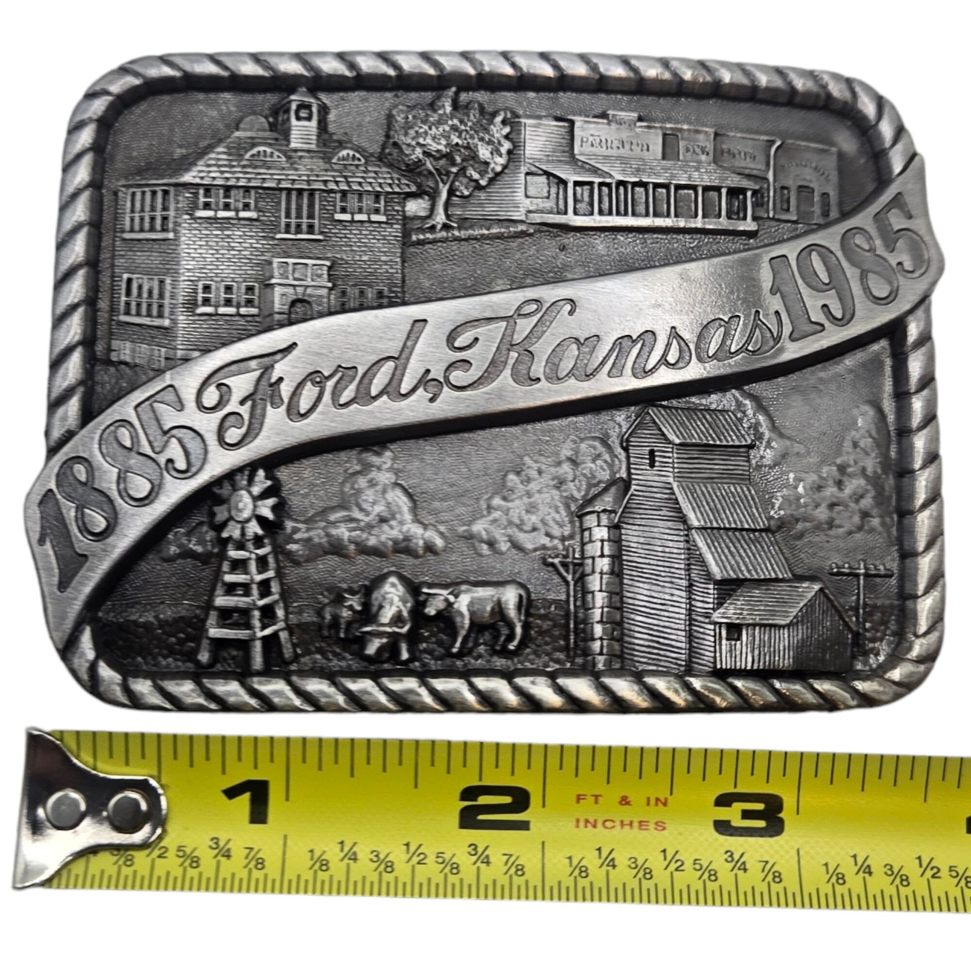 Vintage State Bank of Canton Belt Buckle Collection 80s Hunting Farms Americana Vintage Kansas Belt Buckle - Etsy main image 4