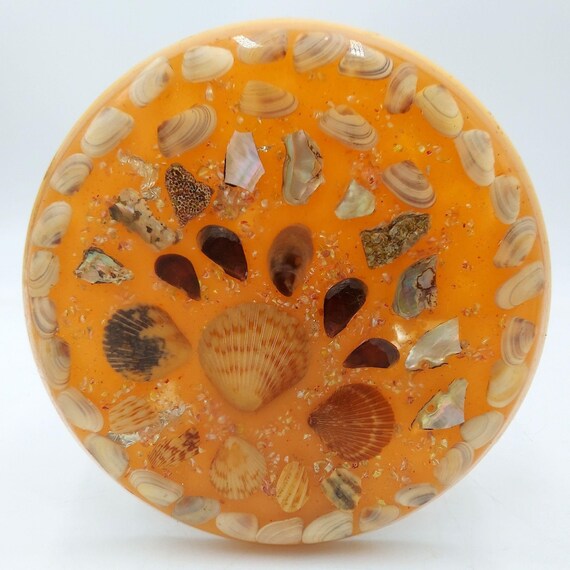 Seashell Resin Art Trivet Abalone Shells Grandmacore Retro Etsy