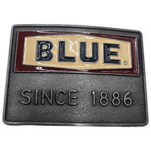 Boucle de ceinture bleue ferme Agriculture agricole vintage Publicité Promotionnelle