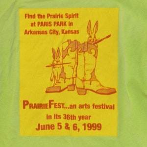 Cowboy Boots Bunny Prairie Fest Arts T Shirt Tshirt  Distressed XL Painter PrairieFest Rabbit