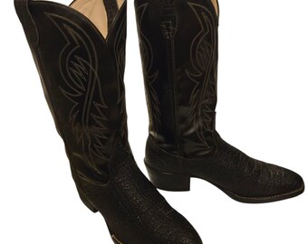 Bottes de cow-boy homme Justin taille 9,5 D cuir noir 2915