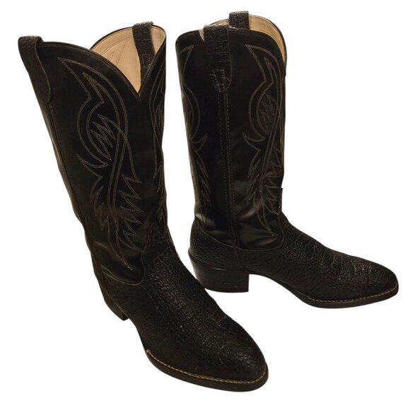Bronco Black Cowboy Boots Mens 9 EE Extra Wide Man Made  display picture 1