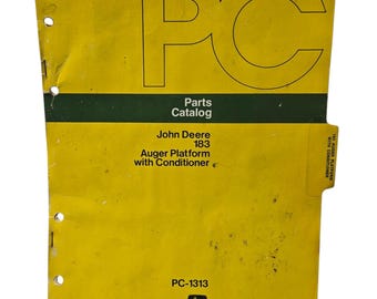 John Deere 183 Auger Platform Parts Catalog PC 1313 Manual Vintage