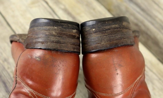 Nocona Cowboy Boots Tan Brown Leather Mens 8 D Ro… - image 7