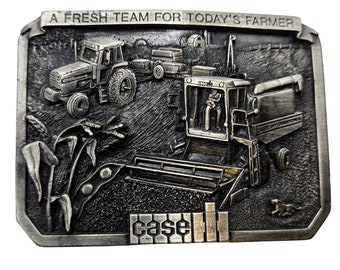 Case Tractor Belt Buckle Vintage 1985 Combine International Harvester A Fresh Team For Todays Farmer