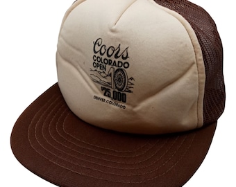 Coors Colorado Open Mesh Snapback Tan Brown Gorra Sombrero Trucker Vintage