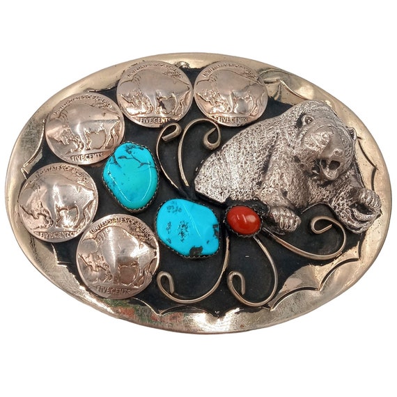 Western Coin & Turquoise Belt Buckle s-l400.jpg main image 2