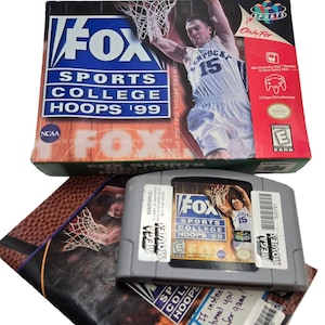 Fox Sports College Hoops 99 Game Nintendo 64  N64 Cartridge Instructions Box Ex Rental