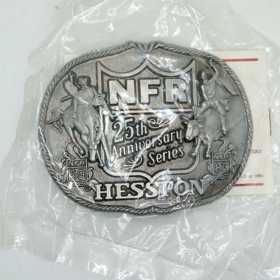 1983 Hesston NFR Belt Buckle NOS Bronc Bull Ridin… - image 2