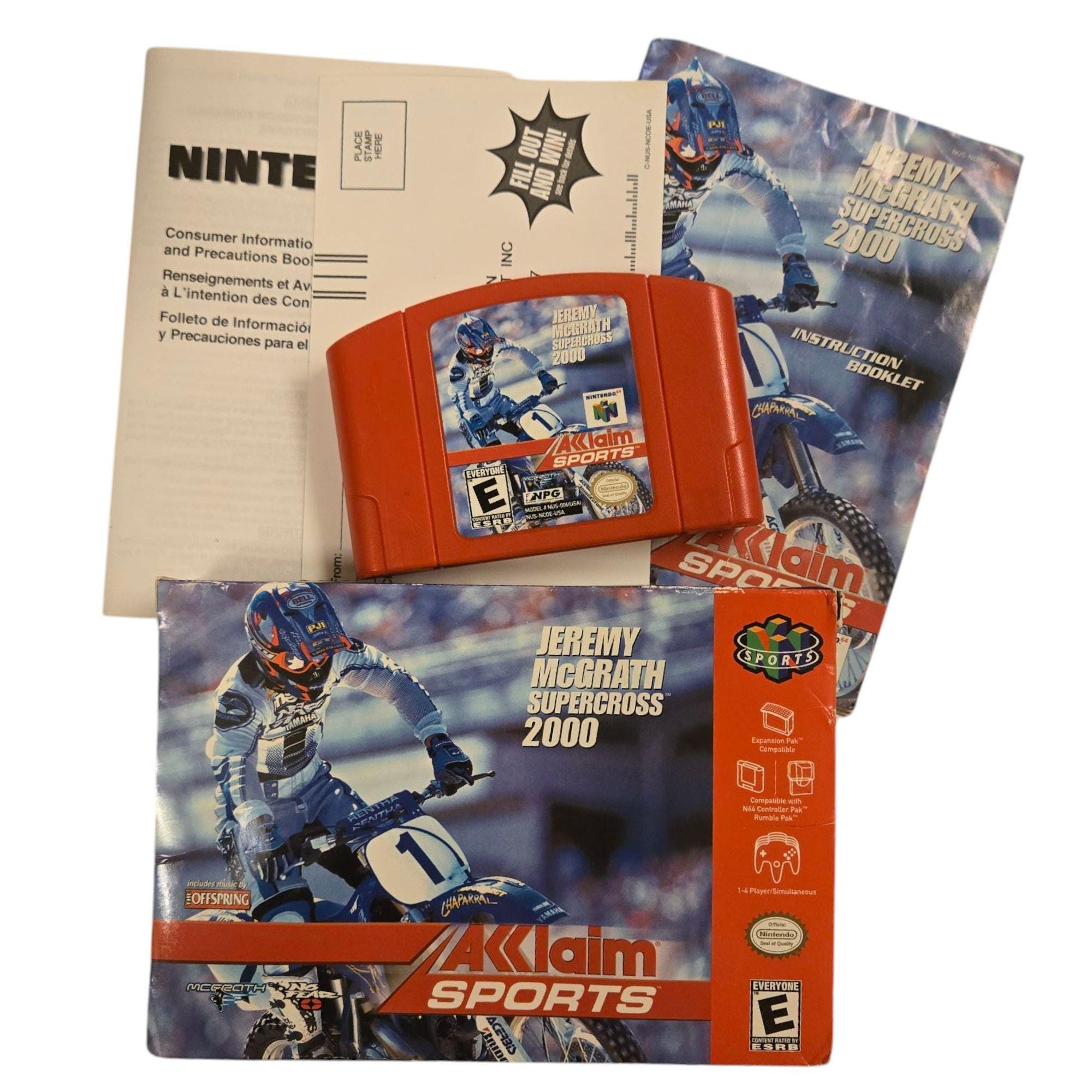 yページ Jeremy Mcgrath Supercross 2000 Nintendo 64 Game Vintage N64