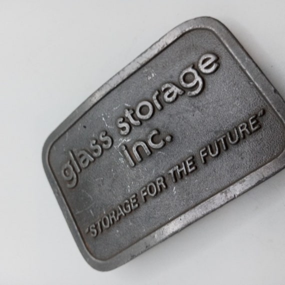 Glass Storage Inc Belt Buckle Vintage Business Pr… - image 4