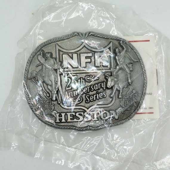 1983 Hesston NFR Belt Buckle NOS Bronc Bull Ridin… - image 3
