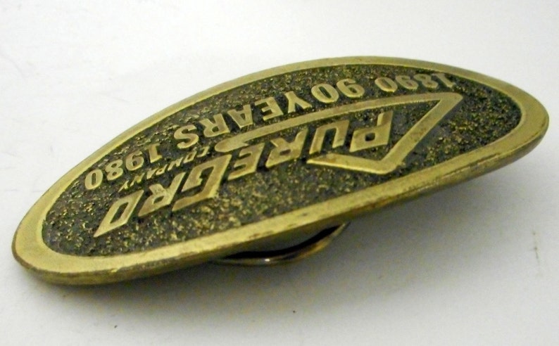 PureGro Co 1980 Vintage Belt Buckle Limited Edition Pure Grow Distressed Indie Folk