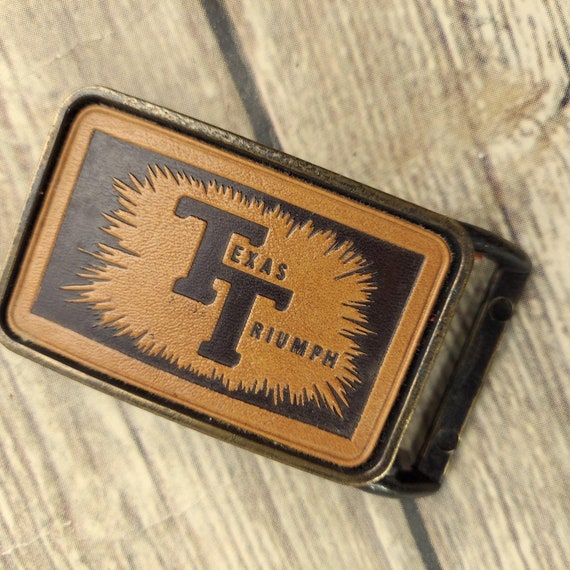 Texas Triumph Belt Buckle Vintage Western Rockabi… - image 5