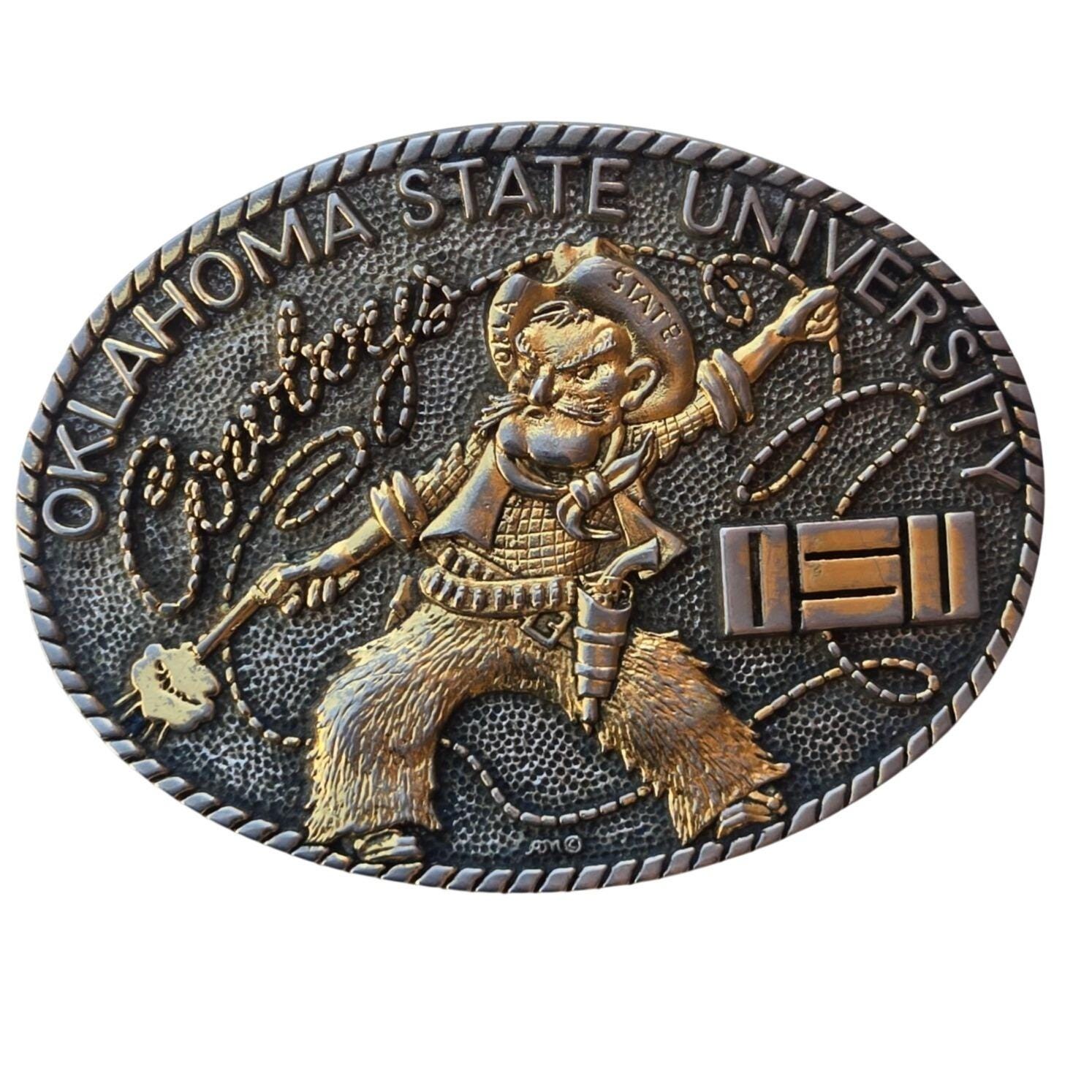 Oklahoma State University Cowboys Belt Buckle OSU Vintage Pistol