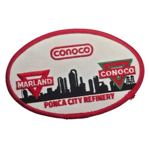Conoco Oil Ponca City Refinery Patch Oval Marland Vintage Collectible