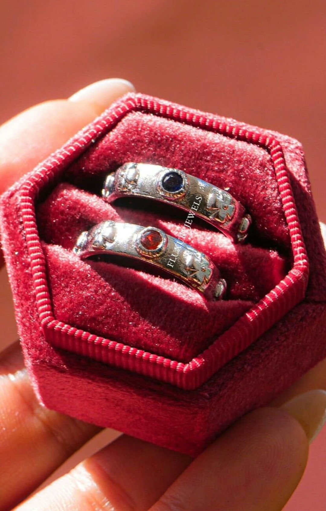 Elegant Howl's Moving Castle Ring Set – Sterling Steel Couple Bands ...