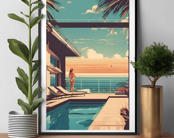 Vintage Pool Art Prints Glamorous Pool Prints Vintage Pool Prints Pool House Prints Retro Pool Prints Swimming Pool Photo Art Prints Retro