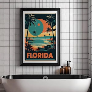 Florida Vintage Poster Seaside Florida Poster Vintage Florida Poster Retro Florida Travel Poster Vintage Florida Travel Poster Retro Print