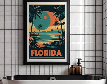 Florida Vintage Poster Seaside Florida Poster Vintage Florida Poster Retro Florida Travel Poster Vintage Florida Travel Poster Retro Print