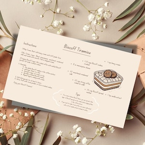 Editable 2 Modern Recipe Cards, Simple Recipe Card Printable, Recipe Card Personalized Template, Multiple Sizes, CANVA Editable Recipe Card