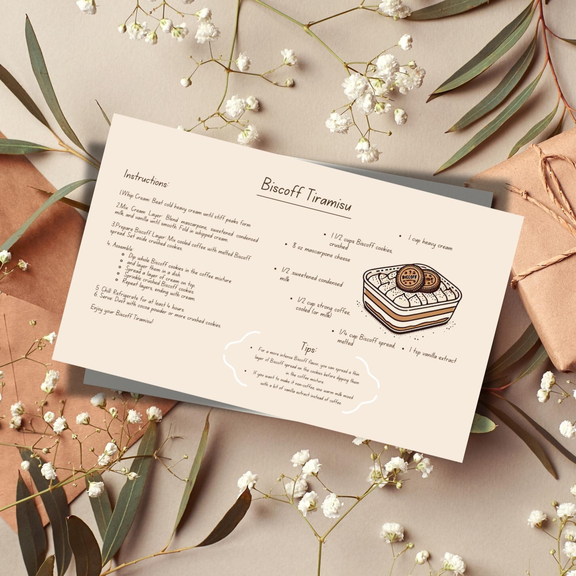 Editable 2 Modern Recipe Cards, Simple Recipe Card Printable, Recipe Card Personalized Template, Multiple Sizes, CANVA Editable Recipe Card