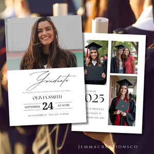 Modern Graduation Invite, Graduation Welcome Party, Graduation Announcement, High School Graduation, Editable Graduation Party Invitation
