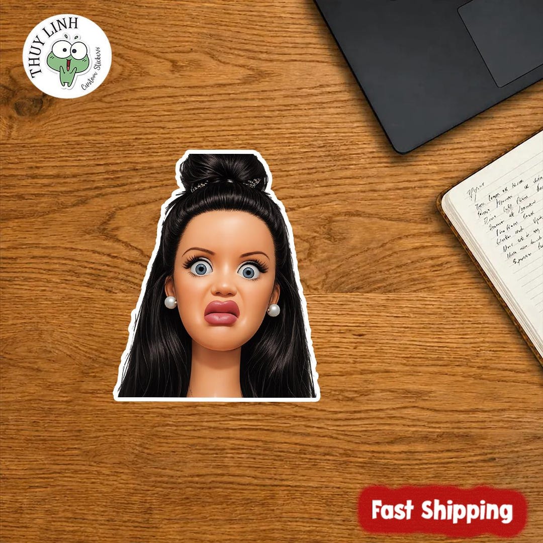 Disgusted Doll Meme Sticker, Funny Reaction Girl Sticker, Sassy ...