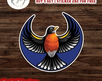 American Robin Rebel Alliance Vinyl Sticker, State Bird Decal