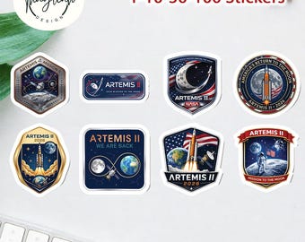 NASA Artemis II Mission Patch Aufkleber, Moon Exploration Badge, Astronaut Laptop Aufkleber