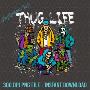 Thug Life Horror Characters Halloween Png, Thug Life Halloween Png, Halloween Movie Png, Horror Fan Gift, Spooky Season Png, Thug Life Png