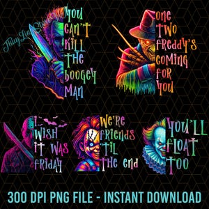 Halloween Png Bundle, Halloween Horror Png Bundle, Vintage Halloween Png, Halloween Horror Png, Horror Characters Png, Spooky Season Png