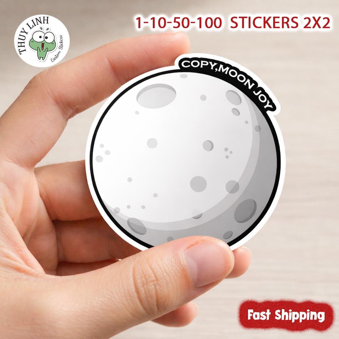 100PCS Copy Moon Joy Sticker, Artemis II Moon Mission, NASA Vinyl ...