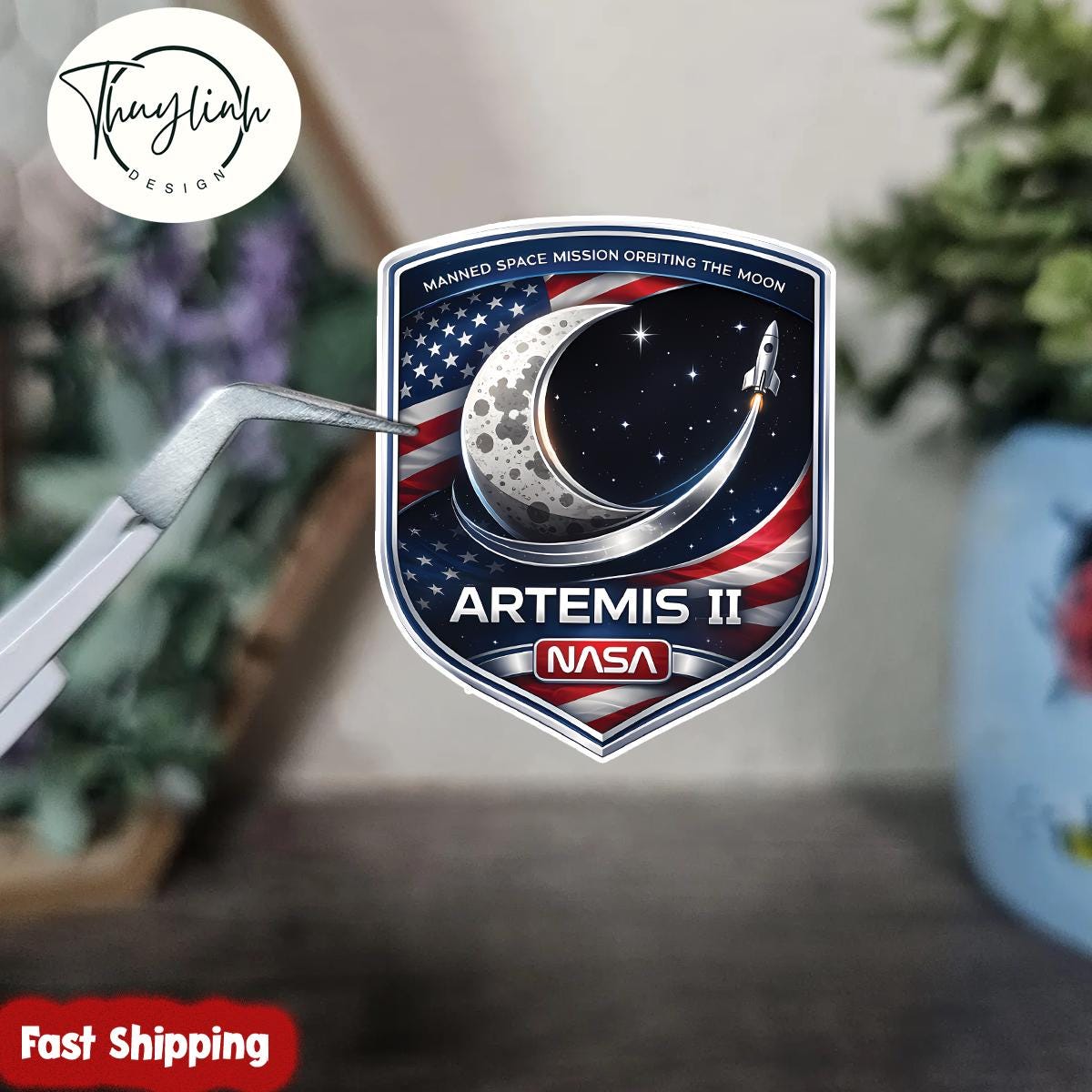 Artemis II Patch Sticker, NASA Retro Sticker, Space Logo Decal ...