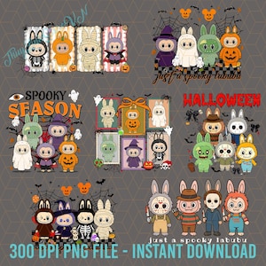 Labubu Halloween Png Bundle, Labubu Horror Png, Spooky Labubu Png Bundle, Halloween Labubu Png, Spooky Season Png, Labubu Png Bundle