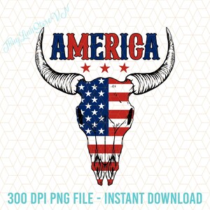 Western 4th Of July Png, Cow Skull Western Png, 4th Of July Png, American Flag Png, Patriotic Cowboy Png, American Cowboy Png, Wild West Png