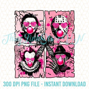 Pink Horror Characters Halloween Png, Pink Doll Halloween Png, Fun Loves Horrors Png, Halloween Movies, Horror Fan Gift, Halloween Costume