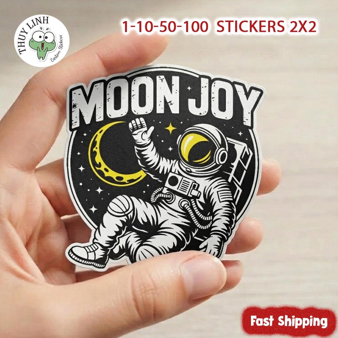 100PCS Moon Joy Sticker, Artemis II Moon Mission Decal, NASA Vinyl ...