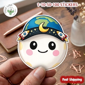 100 adesivos recortados da missão lunar Artemis II, adesivo indicador de gravidade zero da NASA, coleção de adesivos para amantes do espaço.