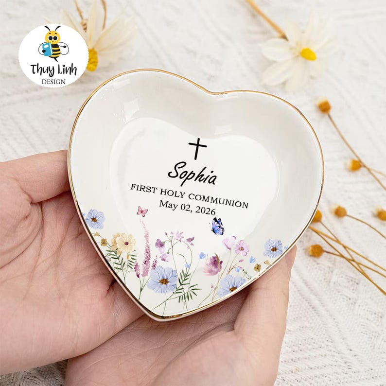Personalized First Holy Communion Ring Dish, Custom Communion Gift for ...