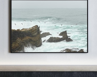California Landscape Print, Montana de Oro, Beach Art, Outdoor Photography, Pacific Ocean, Beach Photo, Central California, Pelicans