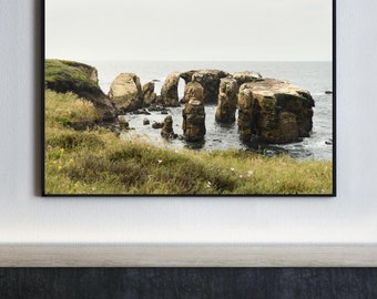 California Landscape Print, Montana de Oro, Beach Art, Outdoor Photography, Pacific Ocean, Beach Photo, Central California, Stonehenge
