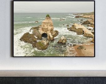 California Landscape Print, Montana de Oro, Beach Art, Outdoor Photography, Pacific Ocean, Beach Photo, Central California, Grotto Rock