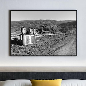 Oregon Landscape Print, Logging Photography, Industrial Black and White, Forestry, Nature Photography