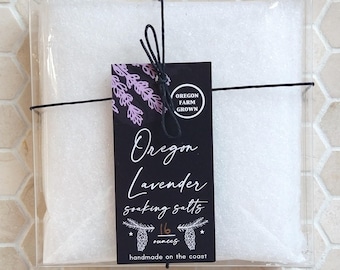 Oregon LAVENDER Soaking Salts, 1 pound or 2 pounds Bath Salts, Pacific Northwest Botanical Oil, Spa Salts, Epsom Salts, Lavender Bath Salts