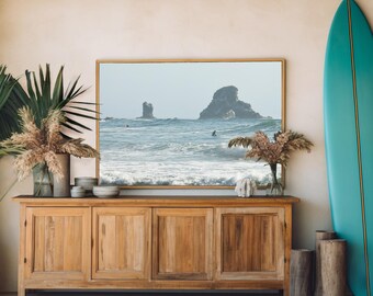 Oregon Coast Landscape Print, Surf Photography, Indian Beach, Pacific Ocean, Beach Decor, Sea Stack, Seascape, Manzanita