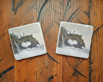 Leuchtturm Untersetzer, Liebe Geschenk, Washington, Cape Enttäuschung, Kunst Fliese, Ozean, Meereslandschaft, Nautische Untersetzer, Strand Dekor, Strandkunst