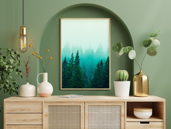 Washington Landscape Print, Forest Art Print, Pacific Northwest, Foggy Landscape, Douglas Fir, Nature Art
