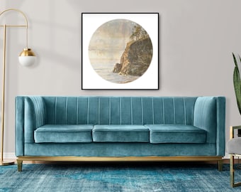 Die Küste von Oregon Poster, Umarmungspunkt Kunst, Goldene Stunde, Nautisches Dekor, Pazifischer Nordwesten, Pinhole Foto, Komposit Fotografie