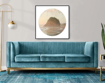 Landschaft an der Küste von Noreton, Vorschlag Rock Art, Neskowin Beach, Nautisches Dekor, Pazifischer Nordwesten, Pinhole Foto, Sea Stack, Verbundstoff